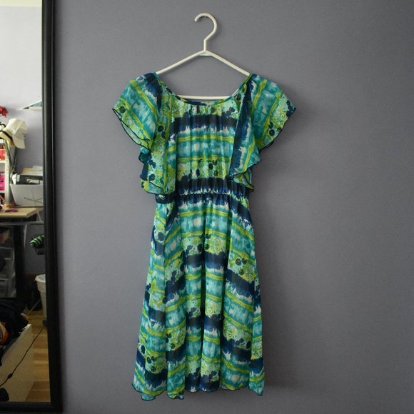 Speechless Aqua Ocean Theme Dress - Picture 1 of 5